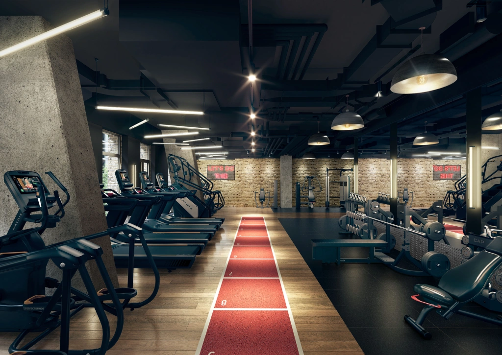 Gym with gym equipment