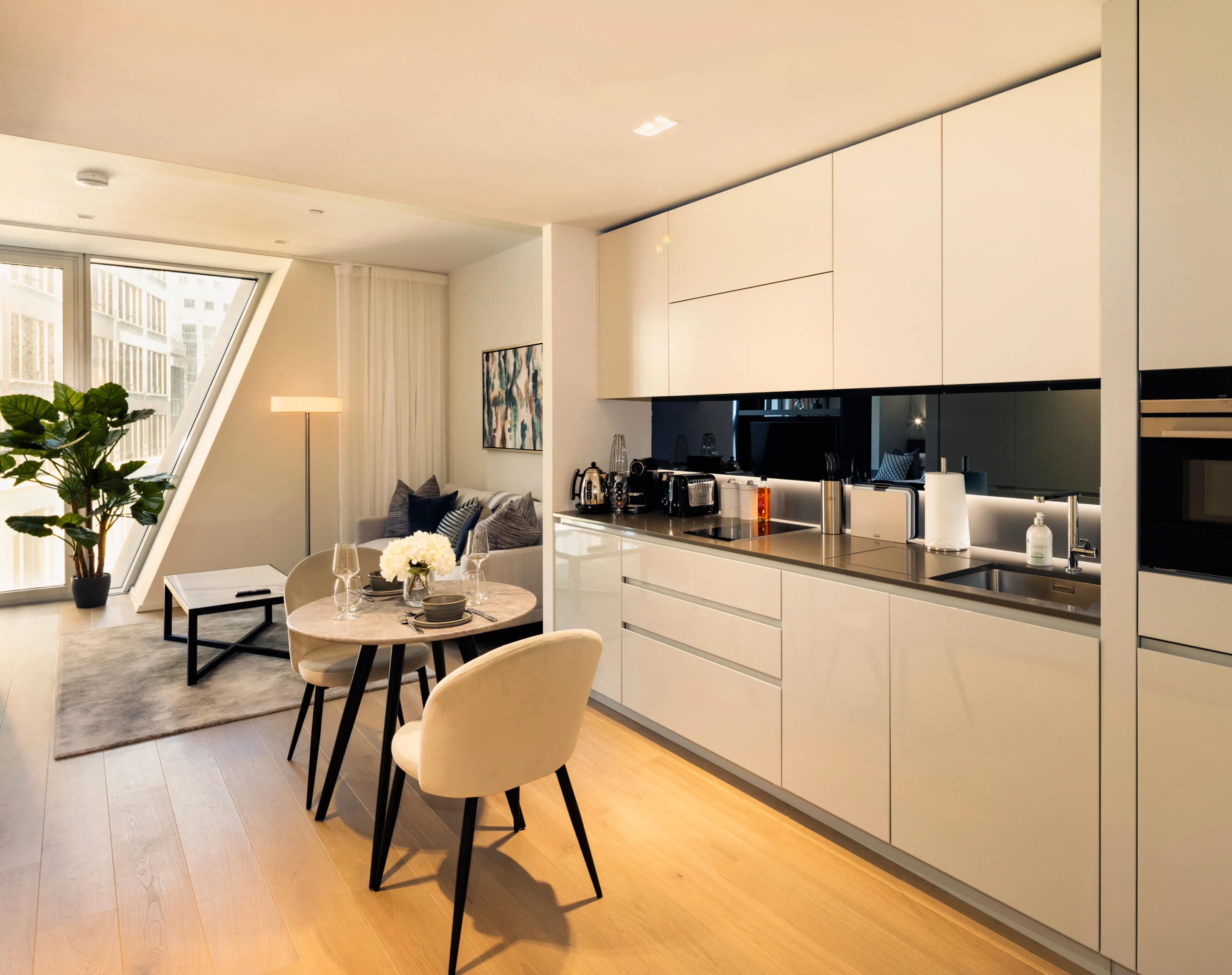 dinning area and kitchen in studio apartment in newfoundland