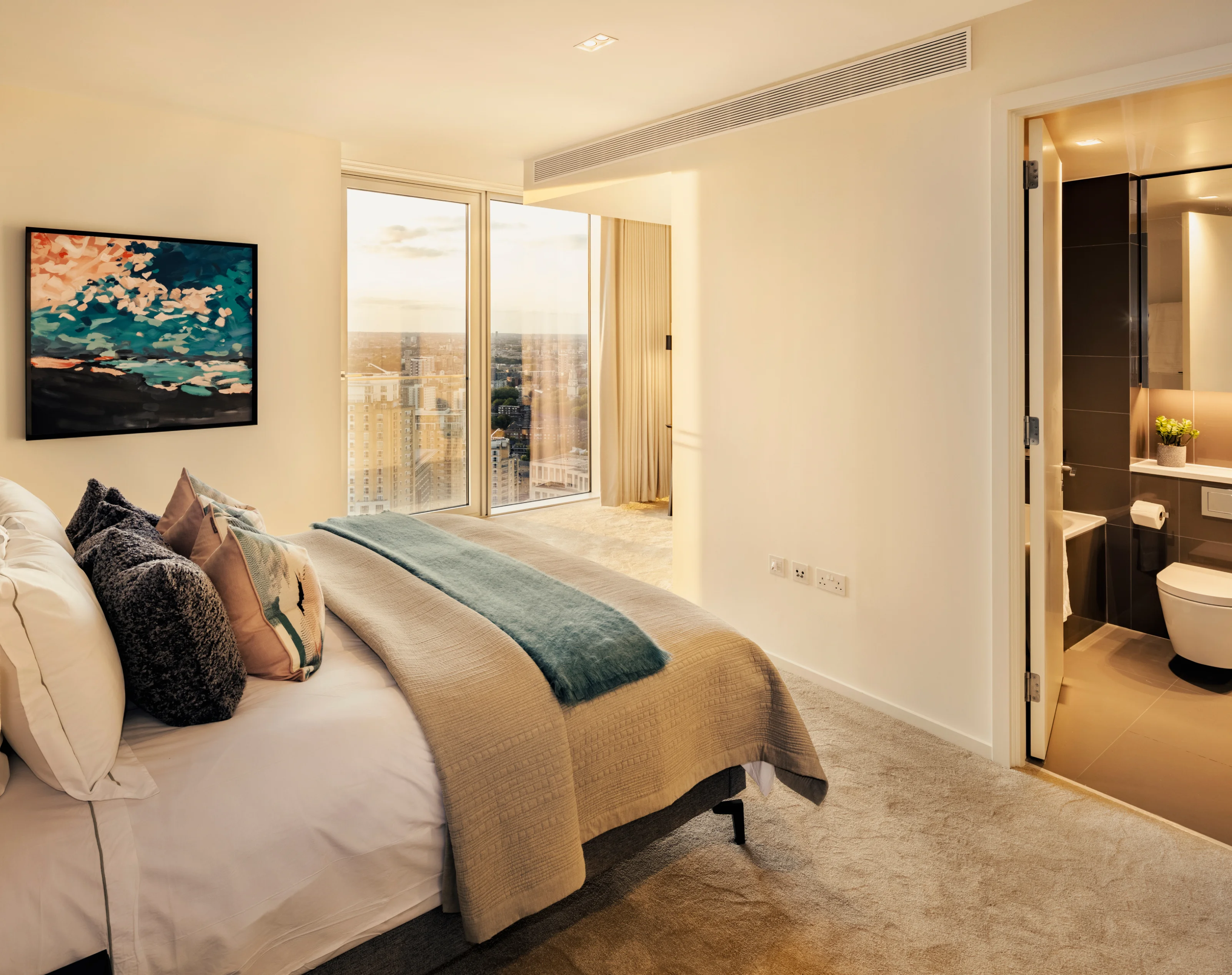 bedroom in three bedroom apartment with big windows in newfoundland